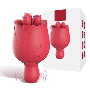 Women's Flowers Style Clitoral Vibrator / Female Silicone Massager with Rotating Heads - EVE's SECRETS